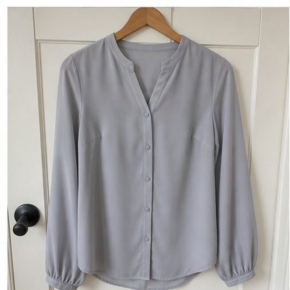 Gray Pleated Blouse